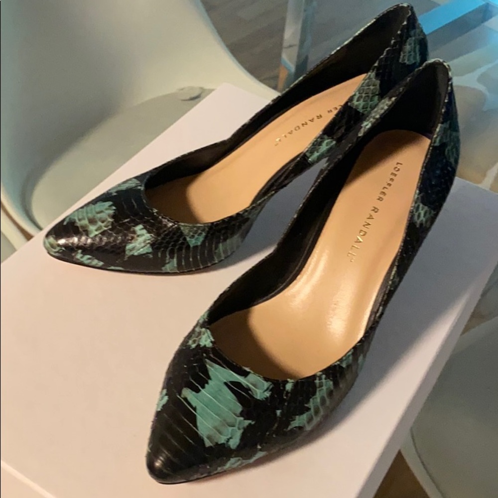 Loeffler Randal snake skin heels